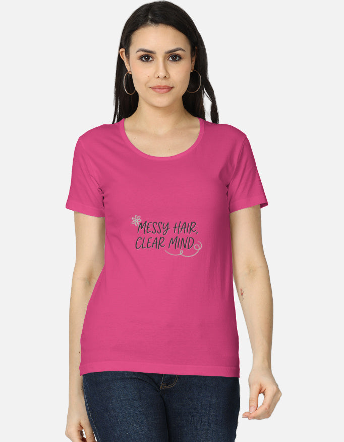Women's Sage Green Floral Line Art Mindfulness Top
